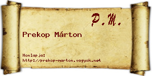 Prekop Márton névjegykártya