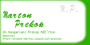 marton prekop business card